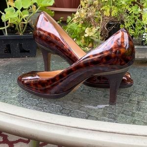 Cole Hahn Animal Print Patent Leather Heels